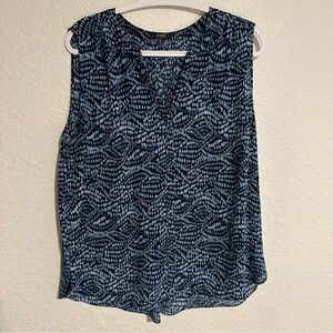 NYDJ Navy and Black Patterned Blouse